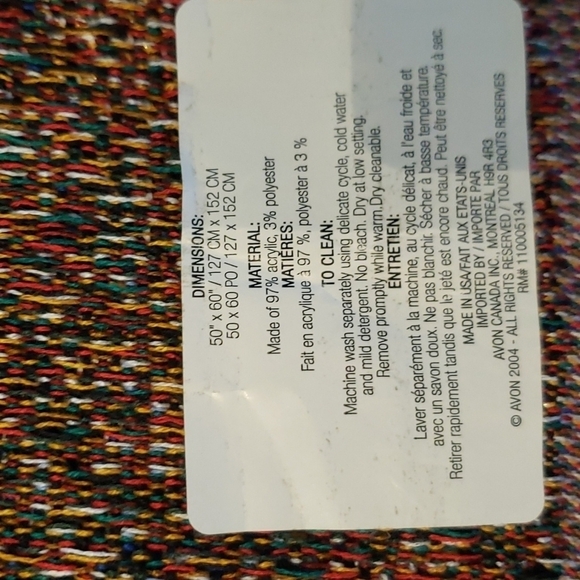 Avon 2004 Throw Blanket Christmas Tapestry Santa Clause Gold Treading - Picture 8 of 12